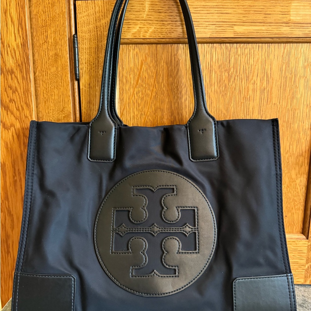 Tory Burch Black Small Ella Tote Bag
